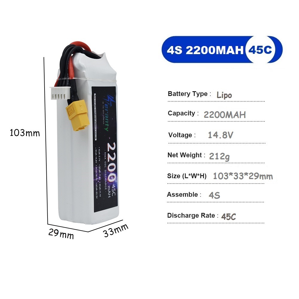 4S LiPo Battery 14.8V 1500mah  - Drone Battery 3S review and price